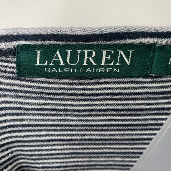 Lauren Ralph Lauren Black & White Striped Top | M - Picture 2 of 5